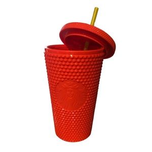 NEW Starbucks 2022  Dragon Fruit Coral Pink 16oz Grande Tumbler Studded Cold Cup